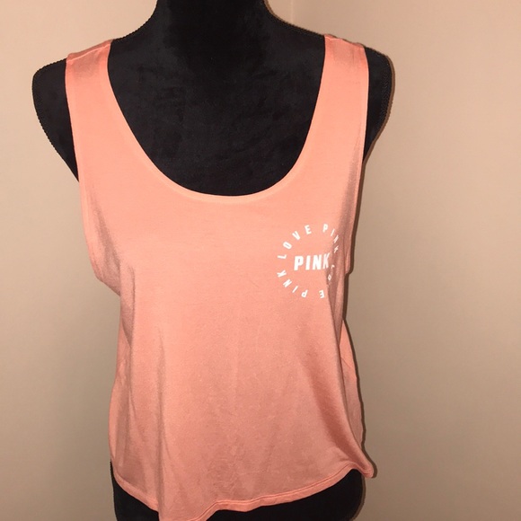 Love Pink Super Soft Crop Tank in Coral SZ Medium - Picture 2 of 5